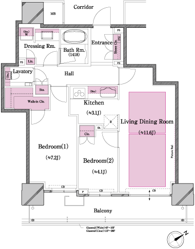 Floor: 2LDK, the area occupied: 63.5 sq m, Price: 39,308,222 yen ・ 41,548,587 yen