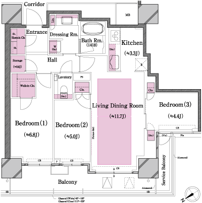 Floor: 3LDK, occupied area: 73.52 sq m, Price: 46,640,327 yen