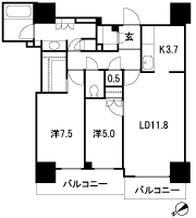 Floor: 2LDK, occupied area: 69.78 sq m, Price: 40,937,580 yen ~ 45,520,143 yen