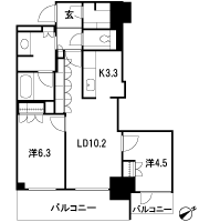 Floor: 2LDK, occupied area: 60.85 sq m, Price: 38,086,205 yen ~ 42,465,102 yen