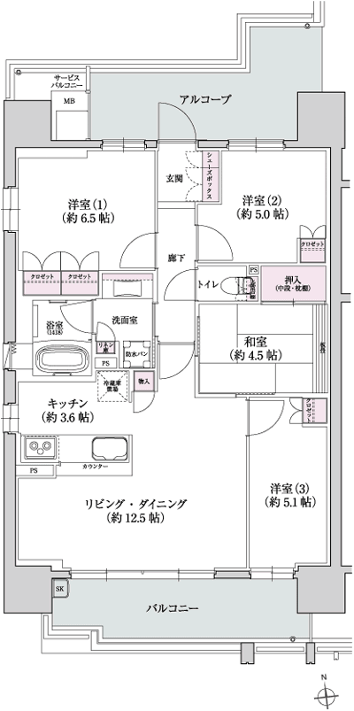 Floor: 4LDK, the area occupied: 79.2 sq m, Price: 54,572,000 yen