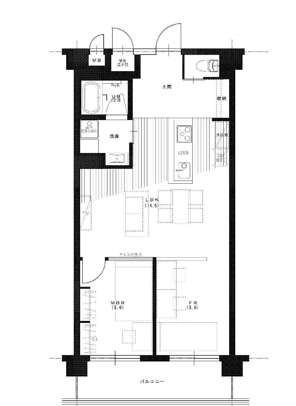 Floor plan. Price 15.8 million yen, Footprint 59.4 sq m , Balcony area 7.02 sq m renovation plan view