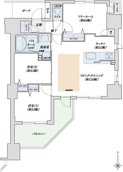 Floor: 2LDK + F, the area occupied: 66.66 sq m, price: 37 million yen ・ 37,612,000 yen