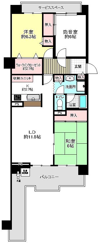 Floor plan. 3LDK, Price 19.5 million yen, Occupied area 81.53 sq m , Balcony area 19.14 sq m