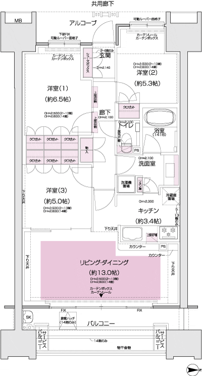 Floor: 3LDK, occupied area: 73.38 sq m, Price: 38.5 million yen