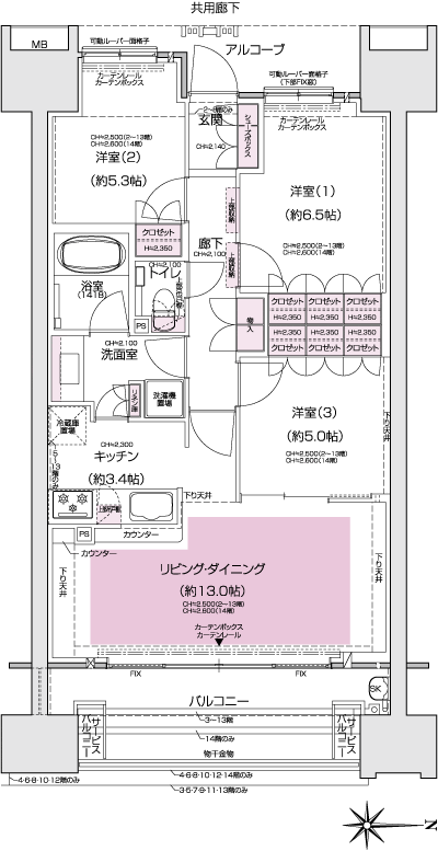 Floor: 3LDK, occupied area: 73.38 sq m, Price: 43.8 million yen