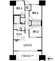 Floor: 3LDK, occupied area: 73.38 sq m, Price: 43.8 million yen
