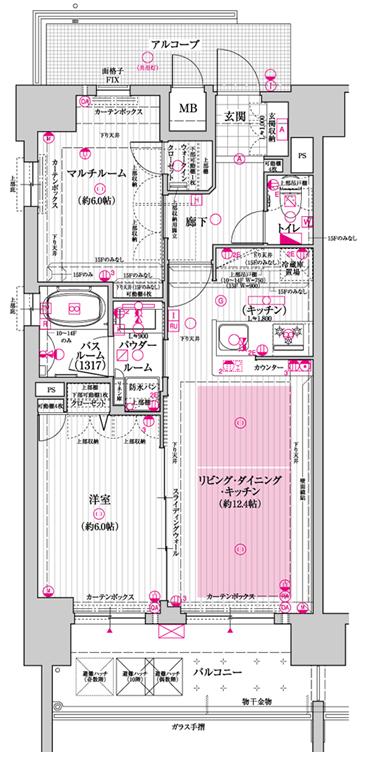 Floor plan. 1LDK + S (storeroom), Price 26,800,000 yen, Occupied area 53.83 sq m , Balcony area 9.22 sq m 1LDK + Multi-Room