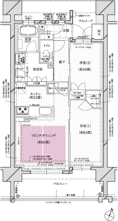 Floor: 2LDK, occupied area: 55.06 sq m, Price: 26,880,000 yen ・ 27,880,000 yen