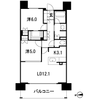 Floor: 2LDK, occupied area: 62.84 sq m