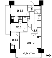 Floor: 3LDK, occupied area: 71.14 sq m