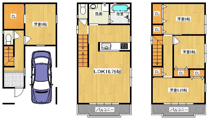 Floor plan. 29,800,000 yen, 4LDK, Land area 61.29 sq m , Building area 99.62 sq m   ◆ Floor plan