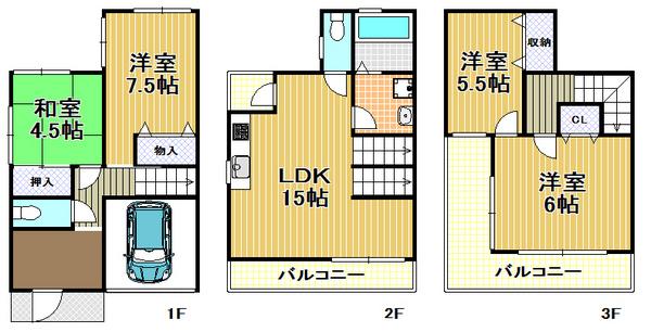 Floor plan. 24,900,000 yen, 4LDK, Land area 68.97 sq m , Building area 108.46 sq m