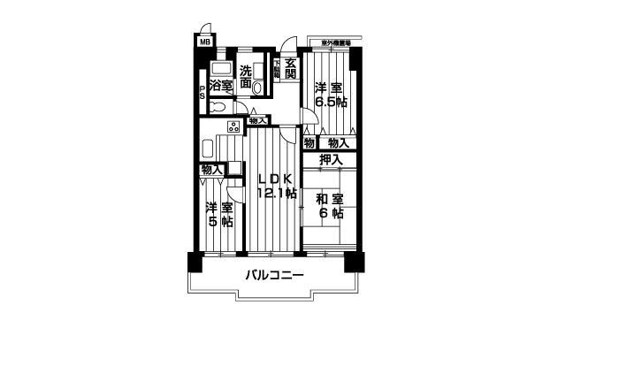 Floor plan. 3LDK, Price 14.8 million yen, Occupied area 71.31 sq m , Balcony area 13.8 sq m