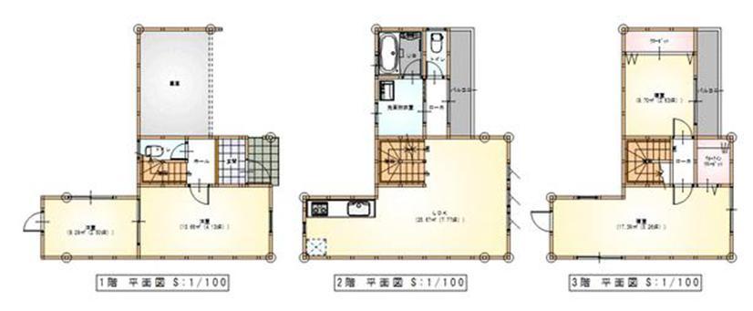 Floor plan. 29,800,000 yen, 3LDK, Land area 76 sq m , Building area 112.19 sq m spacious 3LDK Shi ratio Please check