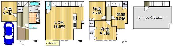 Floor plan. 24,100,000 yen, 4LDK, Land area 60.42 sq m , Building area 100.02 sq m