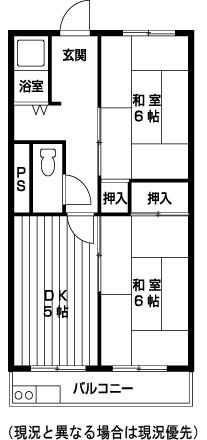 Floor plan. 2DK, Price 5.8 million yen, Occupied area 48.96 sq m