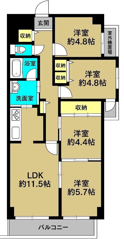 Floor plan. 4LDK, Price 7.5 million yen, It overrides the current situation than the occupied area 76.83 sq m drawings.