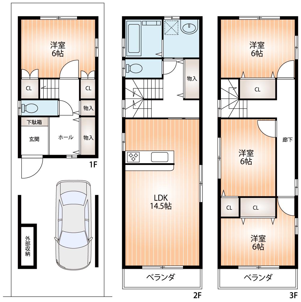 Floor plan. 26,800,000 yen, 4LDK, Land area 56.18 sq m , Building area 102.47 sq m