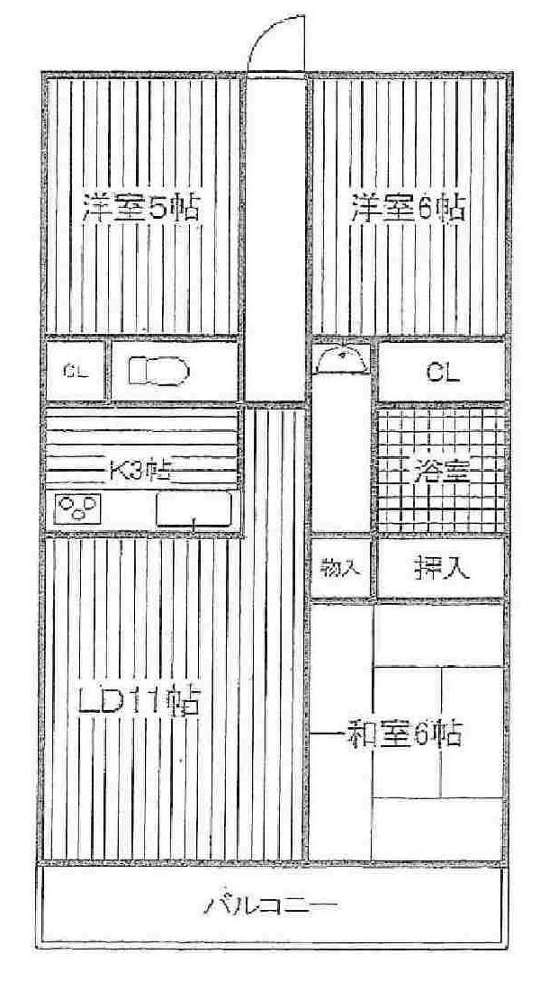 Floor plan. 3LDK, Price 15.8 million yen, Occupied area 66.16 sq m , Balcony area 12 sq m