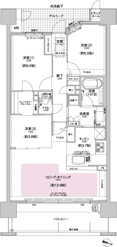 Floor: 3LDK, the area occupied: 72.3 sq m, Price: 21.5 million yen ~ 26,100,000 yen