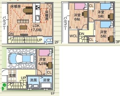 Floor plan. 28.8 million yen, 4LDK, Land area 46.51 sq m , Building area 104.63 sq m shoes closet Yes
