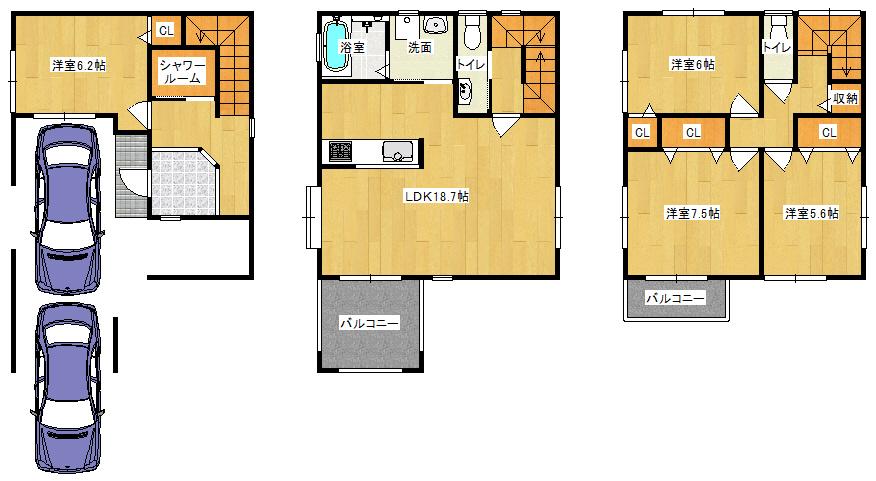 Floor plan. 26,300,000 yen, 4LDK, Land area 79.51 sq m , Building area 137.83 sq m   ◆ Floor plan