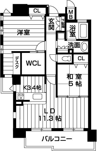 Floor plan. 2LDK, Price 24,800,000 yen, Occupied area 67.91 sq m , Balcony area 10.14 sq m
