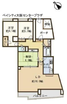 Floor plan. 3LDK, Price 18,800,000 yen, Occupied area 92.67 sq m , Balcony area 18.63 sq m