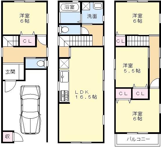 Floor plan. 28.8 million yen, 4LDK, Land area 52.75 sq m , Building area 101.25 sq m