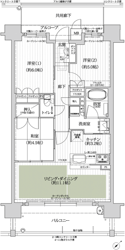 Floor: 3LDK, occupied area: 66.21 sq m, Price: 25.9 million yen