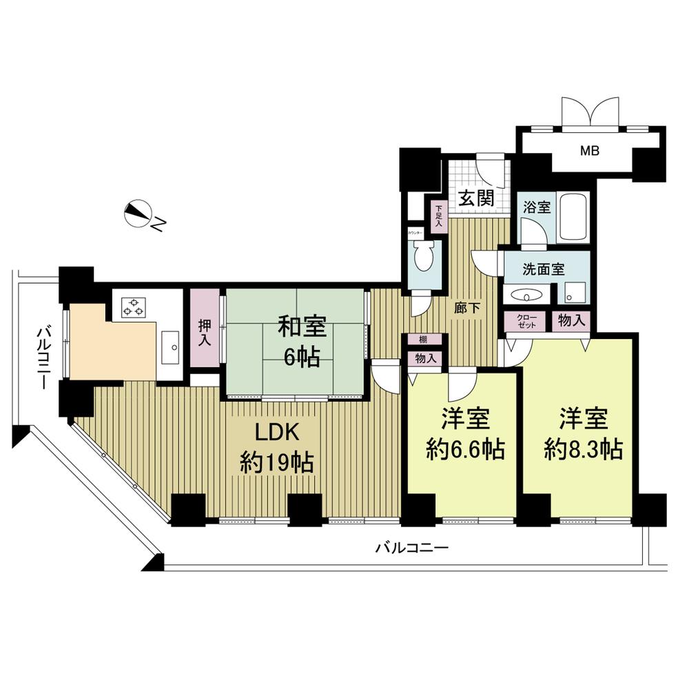 Floor plan. 3LDK, Price 24,800,000 yen, Occupied area 93.79 sq m , Balcony area 24.47 sq m site (November 2013) Shooting