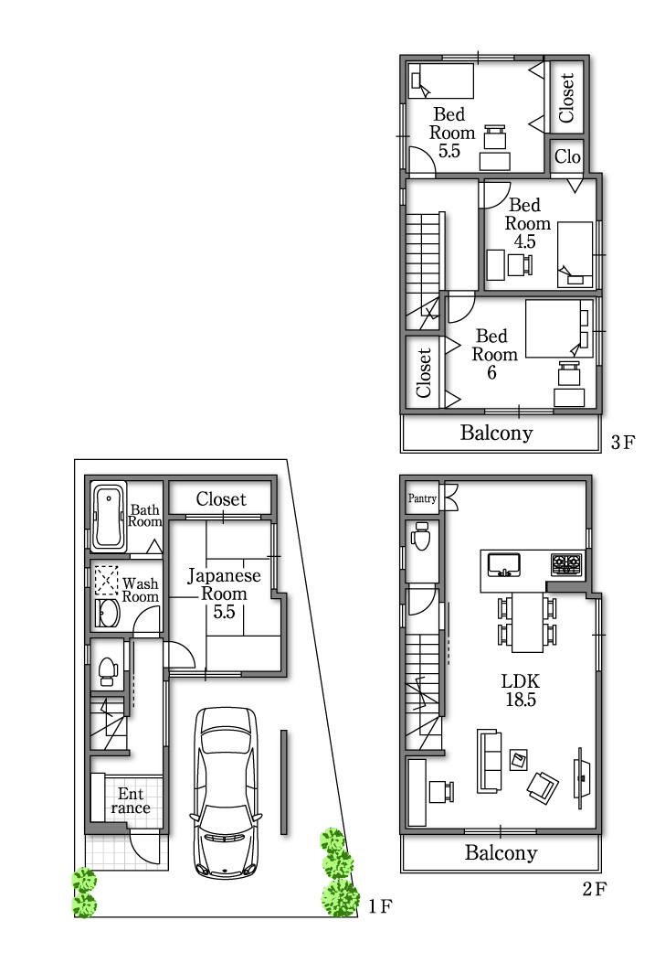 Floor plan. 32,800,000 yen, 4LDK, Land area 59.77 sq m , Floor free per building area 107.34 sq m reference plan