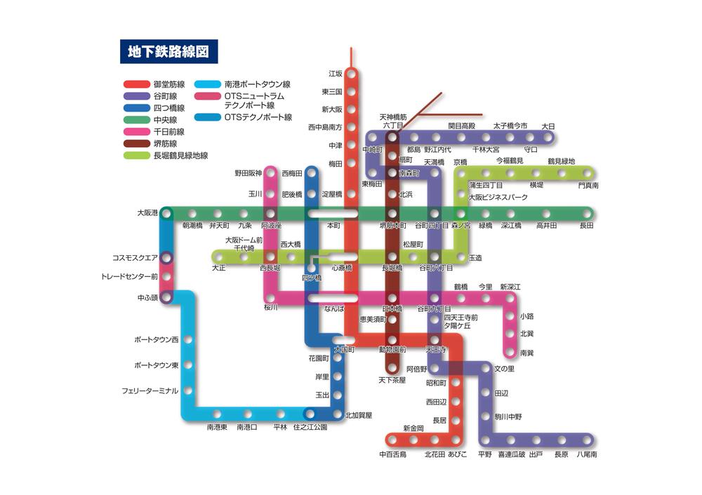 route map. Metro center line [Asashiobashi] station