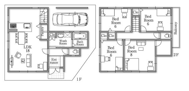 Floor plan. 43,800,000 yen, 4LDK, Land area 76.48 sq m , Floor free per building area 126.36 sq m reference plan
