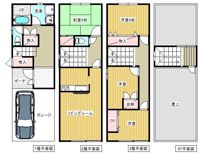 Floor plan. 24,800,000 yen, 4LDK, Land area 51.21 sq m , Building area 100.56 sq m
