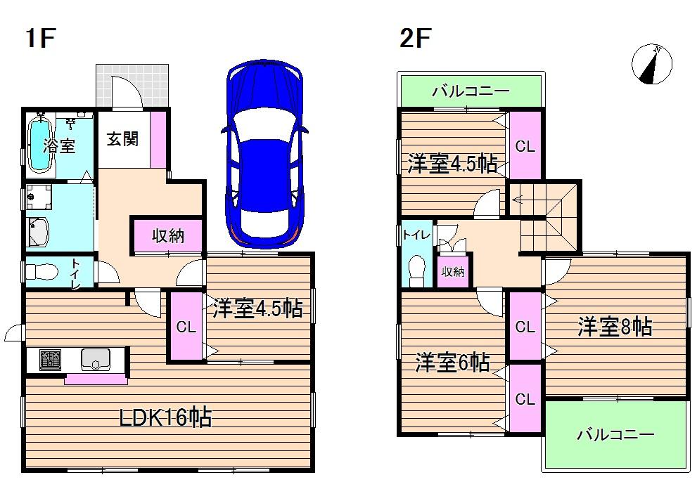 Floor plan. 36,800,000 yen, 4LDK, Land area 97.11 sq m , Building area 97.2 sq m reference plan view (you can freely design)