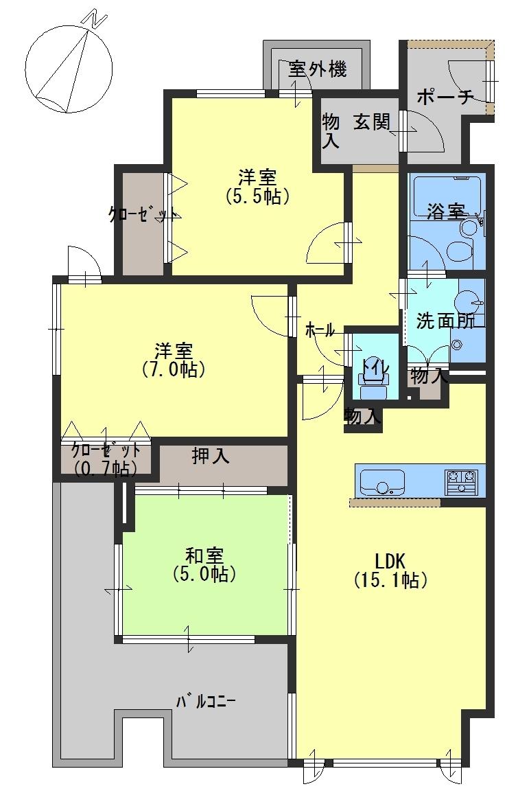 Floor plan. 3LDK, Price 25,800,000 yen, Occupied area 74.61 sq m , Mu balcony area 10.87 sq m upstairs room