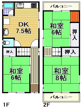 Floor plan. 14.8 million yen, 3DK, Land area 46.15 sq m , Building area 54.33 sq m   [Minato-ku, real estate buying and selling] All room 6 quires more, All rooms have storage