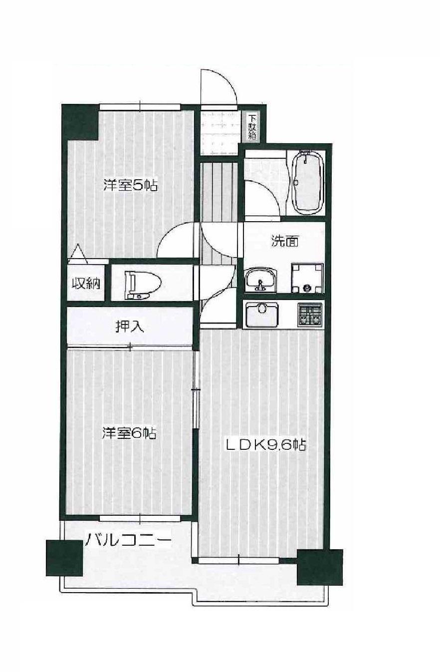 Floor plan. 2LDK, Price 13 million yen, Occupied area 47.69 sq m , Balcony area 8.53 sq m