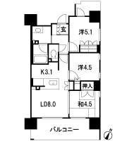 Floor: 3LDK, occupied area: 56.57 sq m, Price: 26,010,000 yen ・ 27,440,000 yen