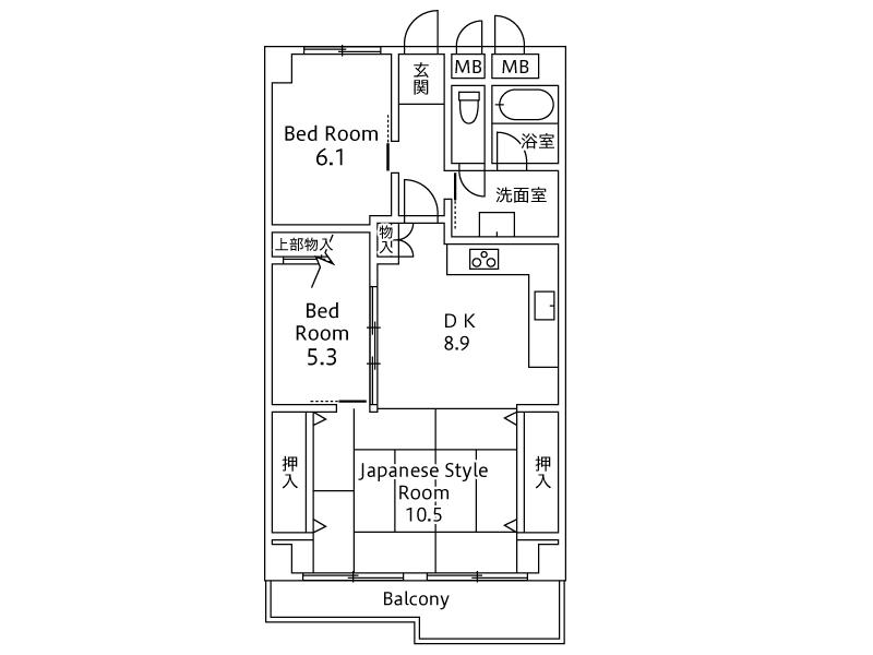 Floor plan. 3DK, Price 13.8 million yen, Footprint 66 sq m , Balcony area 7.2 sq m occupied area 66.00 square meters