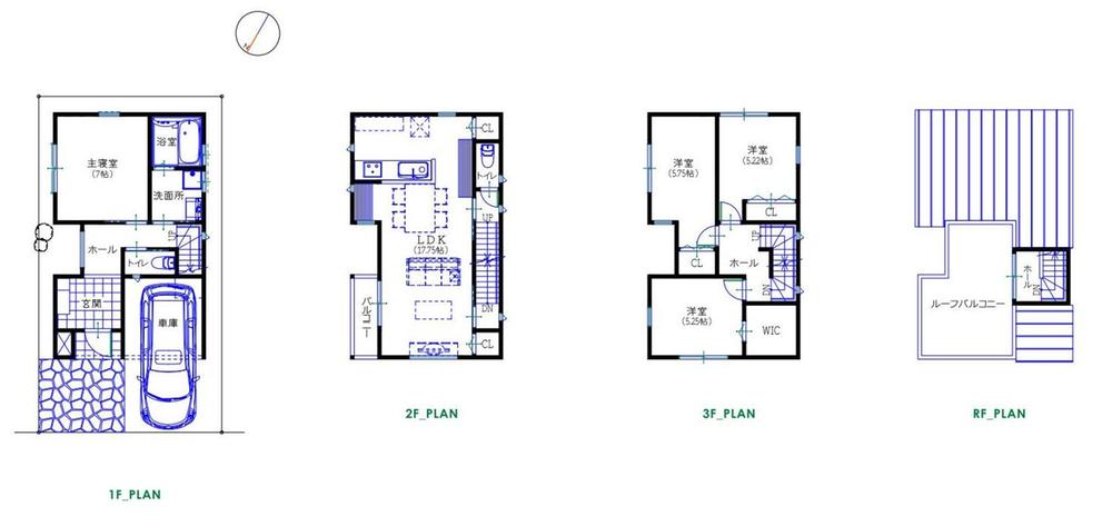 Building plan example (floor plan). Building plan example (with a roof balcony) Ken building area 106.91 sq m