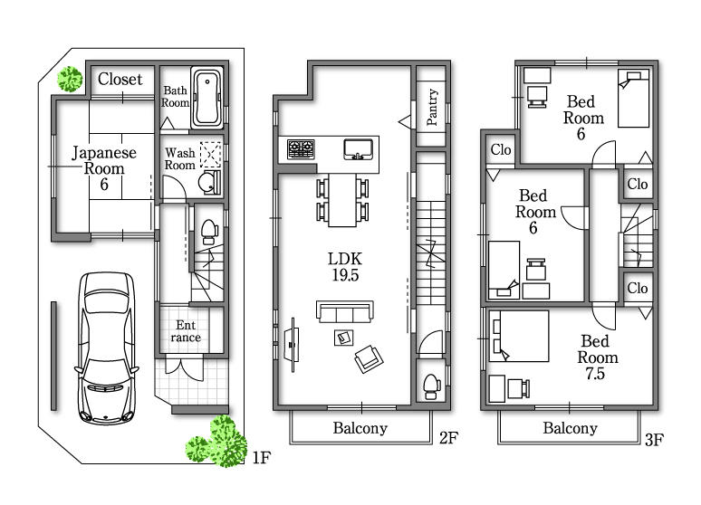 Floor plan. 38,800,000 yen, 4LDK, Land area 56.83 sq m , Building area 119.07 sq m model house plans