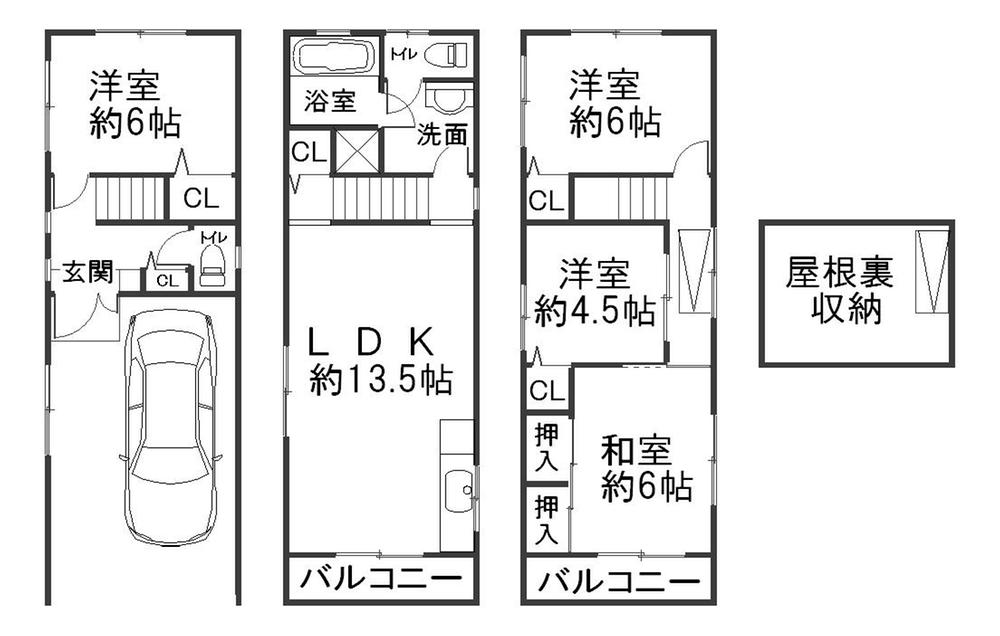 Floor plan. 22,800,000 yen, 4LDK, Land area 48.03 sq m , Building area 106.92 sq m floor plan