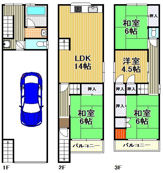 Floor plan. 17.8 million yen, 4LDK, Land area 56.54 sq m , Building area 117.62 sq m shuttered garage Yes