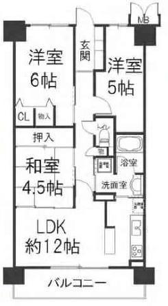 Floor plan. 3LDK, Price 22,800,000 yen, Occupied area 65.88 sq m , For the balcony area 11.59 sq m vacant house, Soku is your tenants able Mansion.