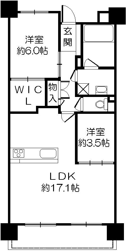 Floor plan. 2LDK, Price 25,800,000 yen, Occupied area 60.05 sq m , Balcony area 10.26 is the floor plan of sq m 2LDK