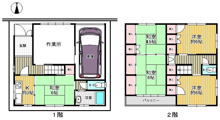 Floor plan. 87 million yen, 5K, Land area 86.97 sq m , Building area 109.36 sq m