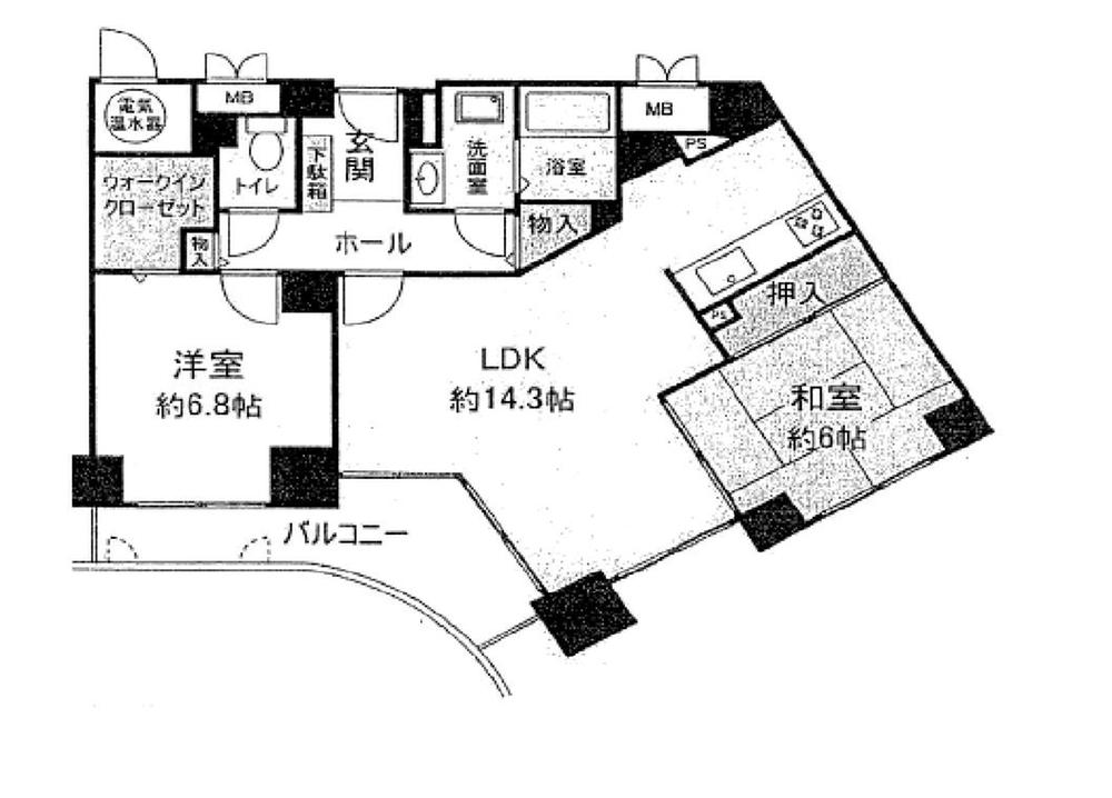 Floor plan. 2LDK, Price 21,800,000 yen, Occupied area 68.85 sq m , Is the upstairs part of the balcony area 8.34 sq m wide LDK